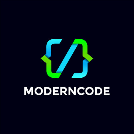 Modern code vector logo template.のイラスト素材