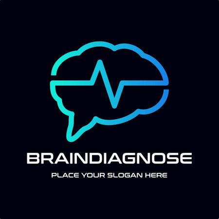 Brain diagnose vector logo template.のイラスト素材