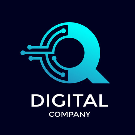 Letter Q technology logo.のイラスト素材
