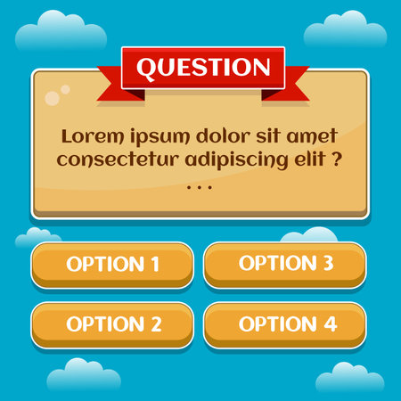 Quiz game vector background template.のイラスト素材