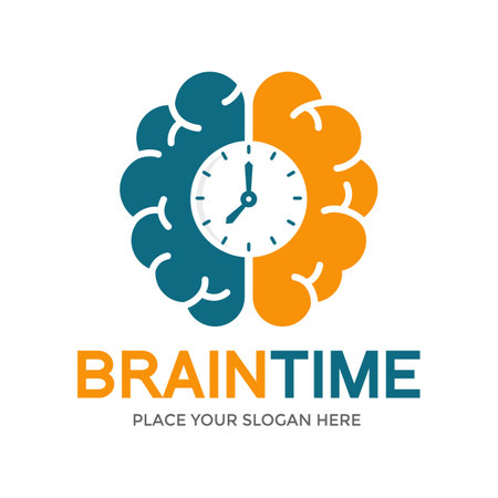 Brain time vector logo templateのイラスト素材