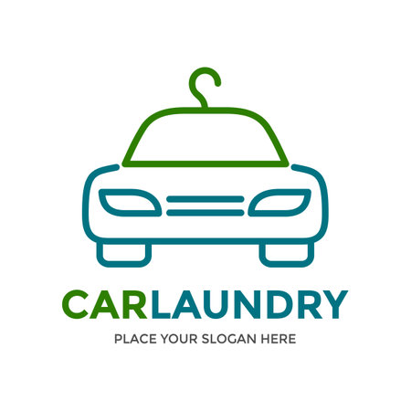 Car laundry vector logo template.のイラスト素材