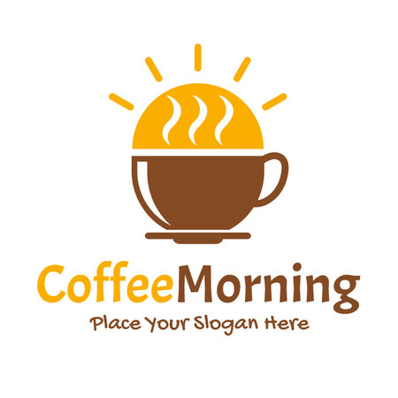 Coffee morning vector logo template.のイラスト素材