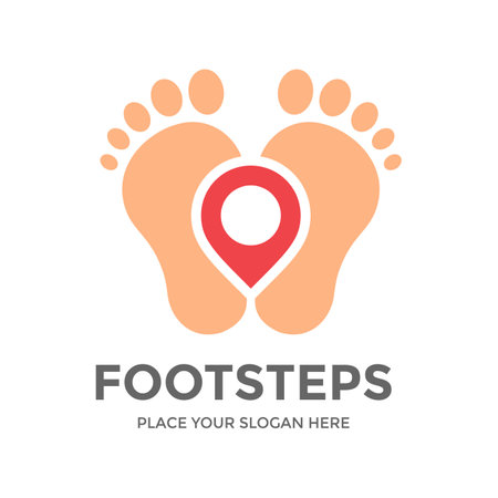 Foot steps vector logo template.のイラスト素材