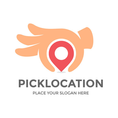 Pick location vector logo template.のイラスト素材