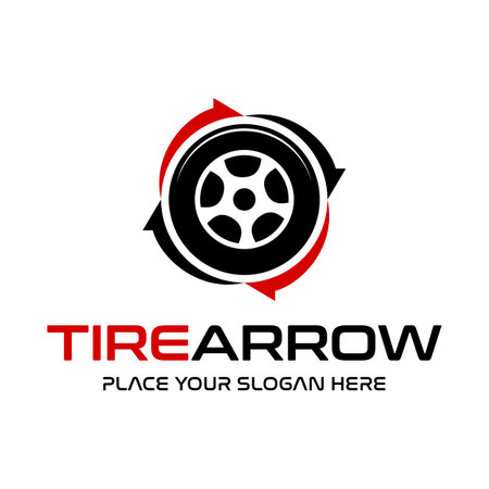 Tire arrow vector logo template.のイラスト素材