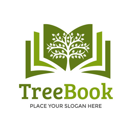 Tree book vector logo template.のイラスト素材