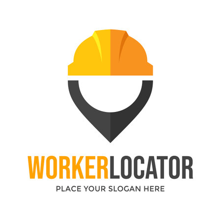 Worker locator vector logo template.のイラスト素材