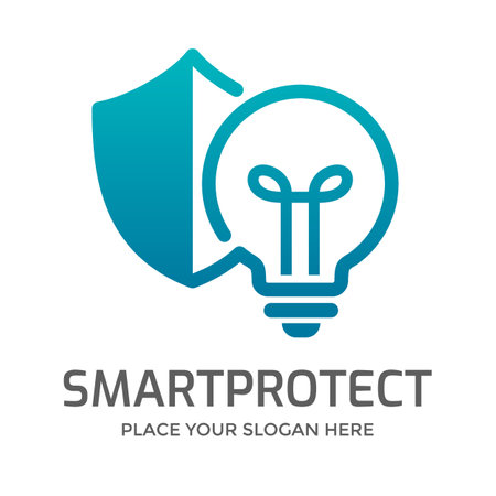 Smart protect vector logo template.のイラスト素材