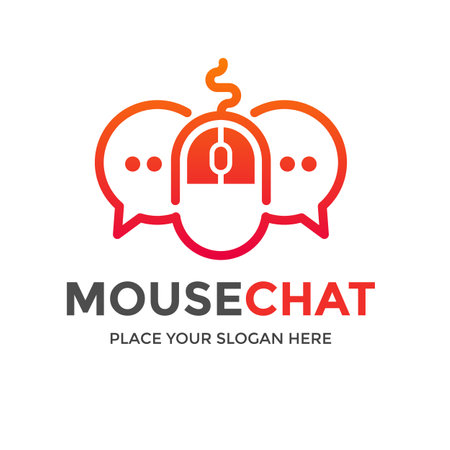 Mouse chat vector logo template.のイラスト素材