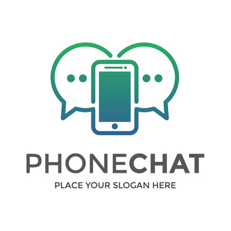 Phone chat vector logo template.のイラスト素材