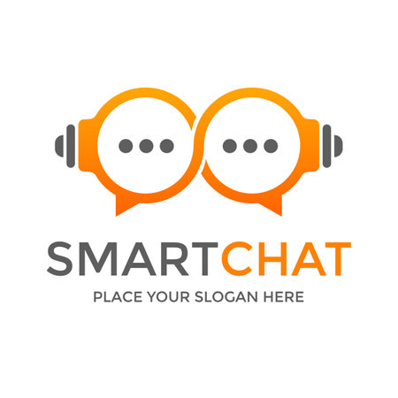 Smart chat vector logo template.のイラスト素材