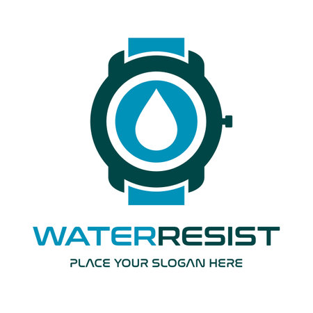 Water resistance watch vector logo template.のイラスト素材