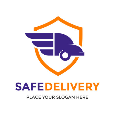 Safe delivery vector logo template.のイラスト素材