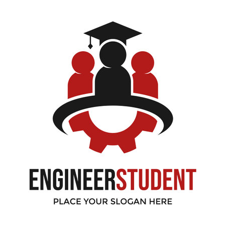 Engineer student vector logo template.のイラスト素材