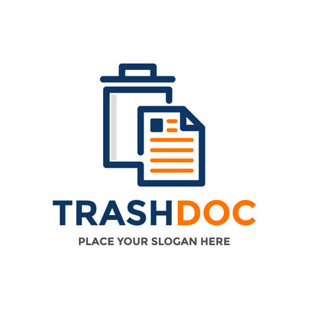 Document trash vector logo template.のイラスト素材