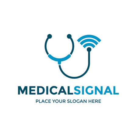 Medical signal vector logo template.のイラスト素材