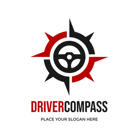 Driver compass vector logo template.のイラスト素材