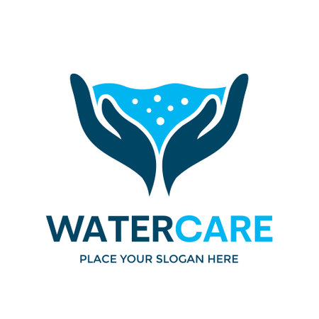 Water care vector logo template.のイラスト素材