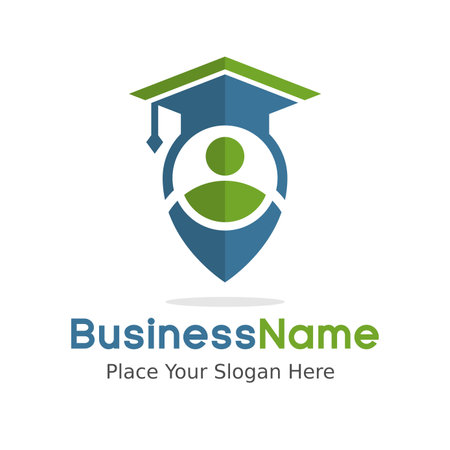 Student hat location vector logo template with creative design.のイラスト素材