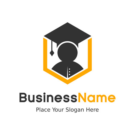 Student hat vector logo template with creative design.のイラスト素材