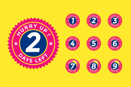 Promotional banner with number of days left sign.のイラスト素材