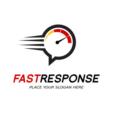 Fast chat vector logo with speed meter.のイラスト素材
