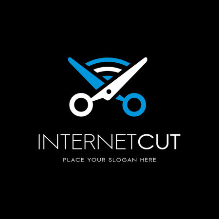 Internet cut wifi logo design vector.のイラスト素材
