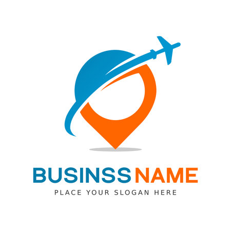 Flying plane logo template.のイラスト素材