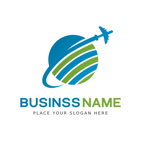 Flying plane logo template.のイラスト素材