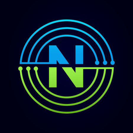 Letter N connection vector logo template.のイラスト素材