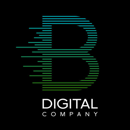Letter B logo design vector template, fast speed technology moving, quick energy symbol.のイラスト素材