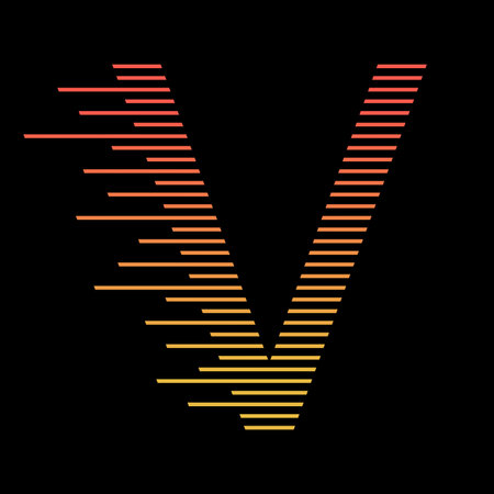 Letter V logo design vector template, fast speed technology moving, quick energy symbol.のイラスト素材