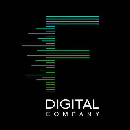 Letter F logo design vector template, fast speed technology moving, quick energy symbol.のイラスト素材