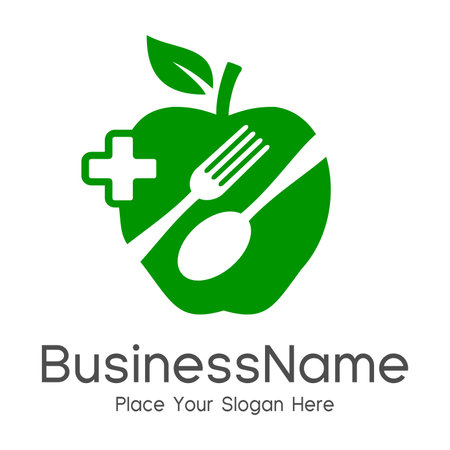 Apple Organic Health Food creative symbol layout.のイラスト素材