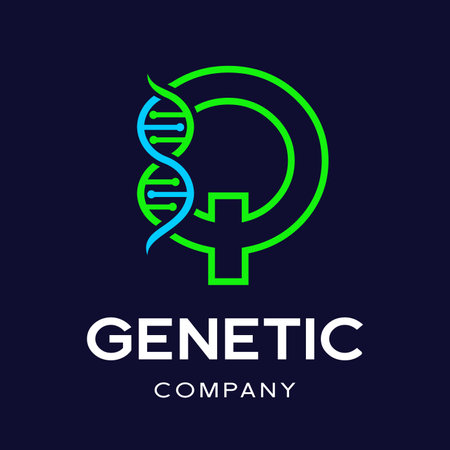Letter Q Genetic DNA vector logo template.のイラスト素材