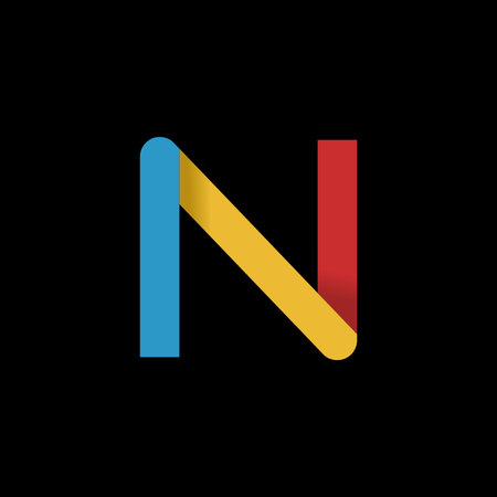 Letter n Initial colorful vector logo template.のイラスト素材
