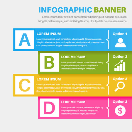 Vector 4 steps time line info graphic template with arrows.のイラスト素材