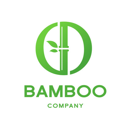 Bamboo O letter or alphabet vector logo template.のイラスト素材