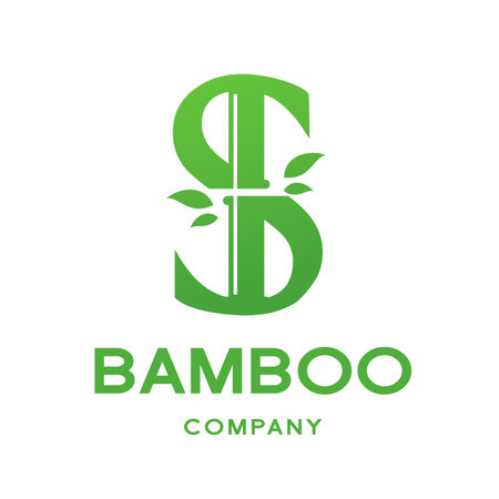 Bamboo S letter or alphabet vector logo template.のイラスト素材