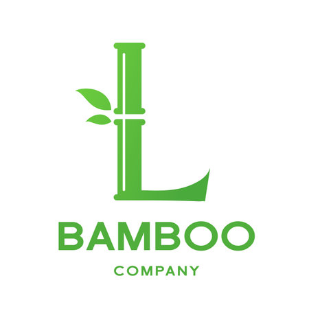 Bamboo L letter or alphabet vector logo template.のイラスト素材