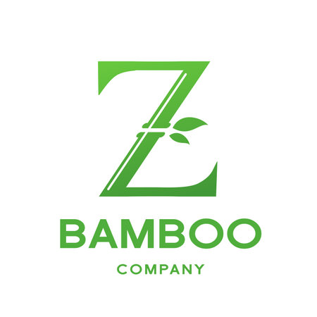 Bamboo Z letter or alphabet vector logo template.のイラスト素材