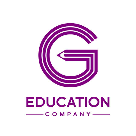G letter formed by pencil vector logo template.のイラスト素材