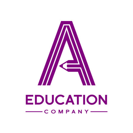 A letter formed by pencil vector logo template.のイラスト素材