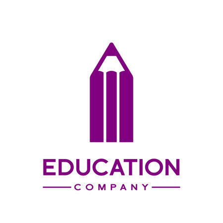 I letter formed by pencil vector logo template.のイラスト素材