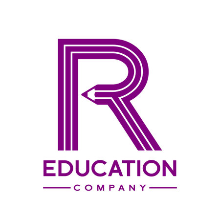 R letter formed by pencil vector logo template.のイラスト素材