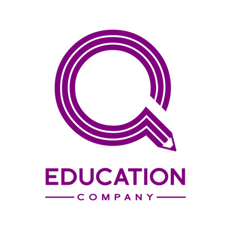 Q letter formed by pencil vector logo template.のイラスト素材