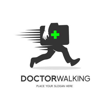 Fast medical or doctor vector logo template.のイラスト素材