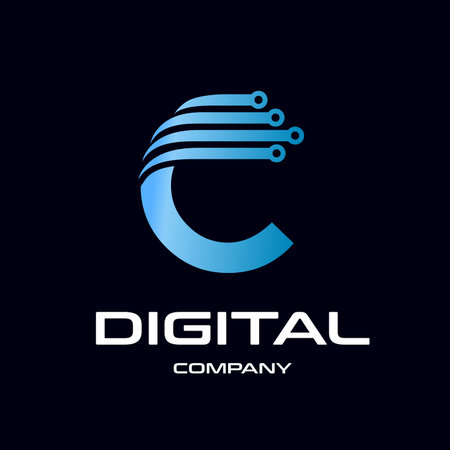 Letter C technology vector logo template.のイラスト素材