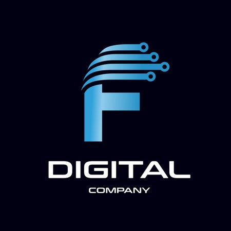 Letter F technology vector logo template.のイラスト素材